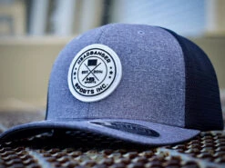 Headbanger Exclusive Flexfit Snapback Hat: Grey With White Circle Badge