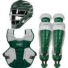 Rawlings Youth Dark Green/White VELO 2.0 Catcher's Gear Box Set: CSV2Y-DG / W