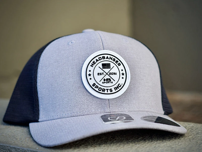 Headbanger Exclusive Flexfit Snapback Hat: Silver With White Circle Badge 5 Headbanger Exclusive Flexfit Snapback Hat: Silver With White Circle Badge - Image 3