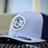 Headbanger Exclusive Flexfit Snapback Hat: Silver With White Circle Badge -Baseball Equipment Store 1 55c0932d 08c2 4628 8325 0b07fcb5ff9f