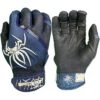2023 Spiderz Pro Model Batting Gloves: Navy Blue/White -Baseball Equipment Store 2023SpiderzProModelBattingGloves Navy White Title