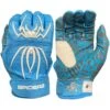 2023 Spiderz HYBRID Batting Gloves: Columbia Blue/White -Baseball Equipment Store 22CarolinaWhite