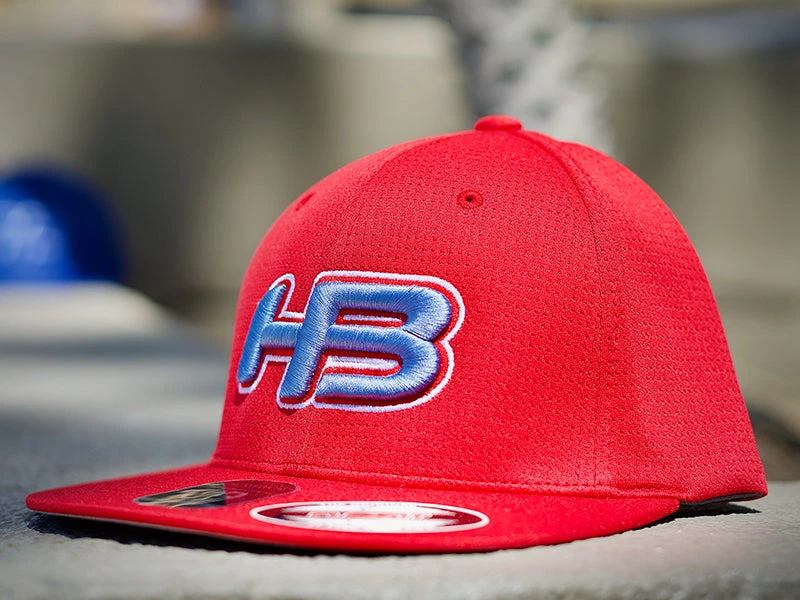Headbanger Sports Exclusive I8508 Flexfit Aerated Performance Hat: Red / Carolina Blue 4 Headbanger Sports Exclusive I8508 Flexfit Aerated Performance Hat: Red / Carolina Blue - Image 2