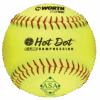 Worth 12" ASA Hot Dot Slowpitch Softballs (Dozen): AHD12SY -Baseball Equipment Store AHD12SY