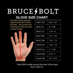 Bruce Bolt PREMIUM PRO Short Cuff Batting Gloves: GREEN -Baseball Equipment Store BBBGSIZECHART 1