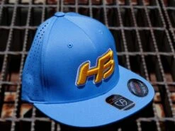 Headbanger Sports I8503 Cap America Flexfit Perforated Performance Hat: Powder Blue & Yellow -Baseball Equipment Store Blue2