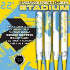 2022 DeMarini Stadium 12" USSSA Slowpitch Softball Bat: WTDXSHU-22 -Baseball Equipment Store DeMarini Stadium SHU 22 Blue Yellow 1200x1200 d2615356 1214 4b64 826d f6ae59a48d76