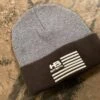 HB Sports American Flag Logo Two-Tone Cuff Beanies: Graphite -Baseball Equipment Store Graphite