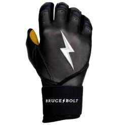 Bruce Bolt PREMIUM PRO Long Cuff Batting Gloves: Black -Baseball Equipment Store LC BLKG RIGHT