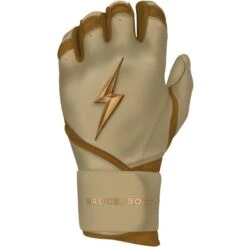 Bruce Bolt PREMIUM PRO Gold Series Batting Gloves: Long Cuff -Baseball Equipment Store LC GLD LEFT