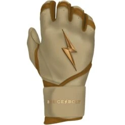 Bruce Bolt PREMIUM PRO Gold Series Batting Gloves: Long Cuff -Baseball Equipment Store LC GLD RIGHT