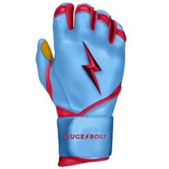 Bruce Bolt PREMIUM PRO BADER Series Long Cuff Batting Gloves: Baby Blue -Baseball Equipment Store LC HBB RIGHT