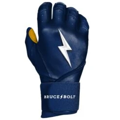 Bruce Bolt PREMIUM PRO Long Cuff Batting Gloves: Navy -Baseball Equipment Store LC NVYG RIGHT