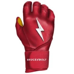 Bruce Bolt PREMIUM PRO Long Cuff Batting Gloves: Red 12 Bruce Bolt PREMIUM PRO Long Cuff Batting Gloves: Red -Baseball Equipment Store LC REDG RIGHT