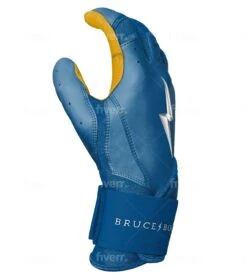 Bruce Bolt PREMIUM PRO Long Cuff Batting Gloves: Royal -Baseball Equipment Store LC ROYG SIDE