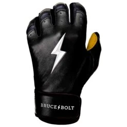 Bruce Bolt PREMIUM PRO Short Cuff Batting Gloves: Black -Baseball Equipment Store SC BLKG LEFT