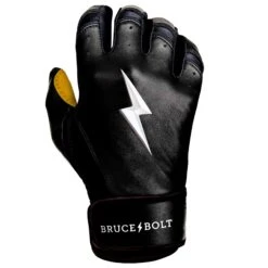 Bruce Bolt PREMIUM PRO Short Cuff Batting Gloves: Black -Baseball Equipment Store SC BLKG RIGHT