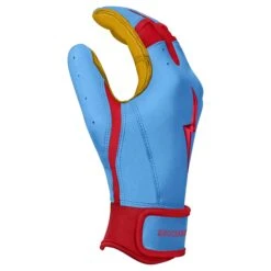 Bruce Bolt PREMIUM PRO BADER Series Short Cuff Batting Gloves: Baby Blue -Baseball Equipment Store SC HBB SIDE