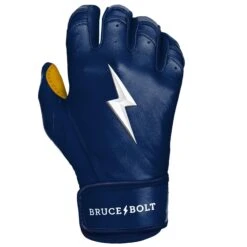 Bruce Bolt PREMIUM PRO Short Cuff Batting Gloves: Navy -Baseball Equipment Store SC NVYG RIGHT