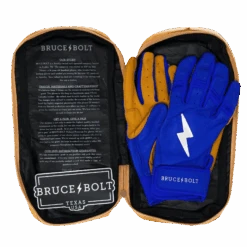 Bruce Bolt PREMIUM PRO Short Cuff Batting Gloves: Royal 17 Bruce Bolt PREMIUM PRO Short Cuff Batting Gloves: Royal -Baseball Equipment Store SC ROYG BAG2