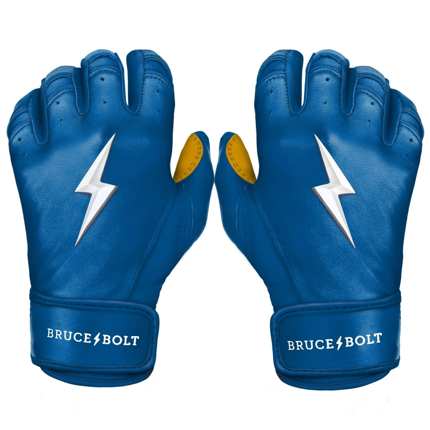 Bruce Bolt PREMIUM PRO Short Cuff Batting Gloves: Royal 3 Bruce Bolt PREMIUM PRO Short Cuff Batting Gloves: Royal