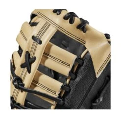 2023 Wilson A2000 1679 Super Skin 12.5" Baseball First Base Mitt: WBW100979125 -Baseball Equipment Store WBW100979 4 A2000 1B 1679SS 125 Black BlackSS Blonde.png.cq5dam.web .1200.1200