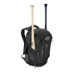 Wilson A2000 Players Backpack Bat Bag: WTA2000 -Baseball Equipment Store WTA20BPBL 1 Wilson A2000 Backpack Black Silver Front wBats.png.cq5dam.web .1200.1200