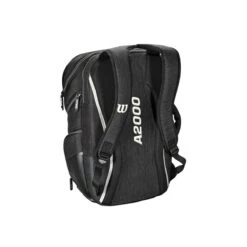 Wilson A2000 Players Backpack Bat Bag: WTA2000 -Baseball Equipment Store WTA20BPBL 3 Wilson A2000 Backpack Black Silver Back.png.cq5dam.web .1200.1200