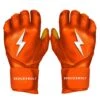 Bruce Bolt PREMIUM PRO Long Cuff Batting Gloves: Orange -Baseball Equipment Store premium pro long cuff batting gloves orange brucebolt 571260