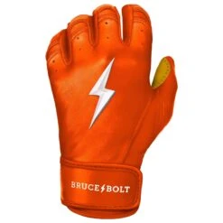 Bruce Bolt PREMIUM PRO Short Cuff Batting Gloves: Orange 11 Bruce Bolt PREMIUM PRO Short Cuff Batting Gloves: Orange -Baseball Equipment Store premium pro short cuff batting gloves orange brucebolt 128747