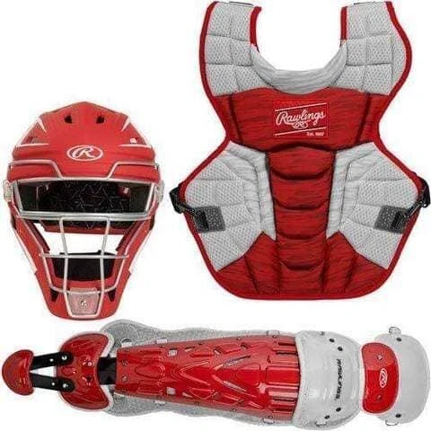 Rawlings Adult Scarlet/White VELO 2.0 Catcher's Gear Box Set: CSV2A-S/W 3 Rawlings Adult Scarlet/White VELO 2.0 Catcher's Gear Box Set: CSV2A-S/W